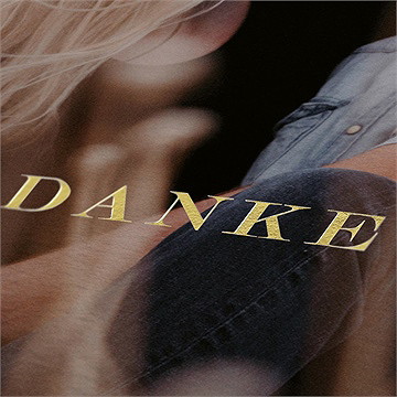 Dankeskarte Hochzeit wilde blumen - gold - Vue 2