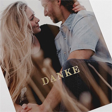 Dankeskarte Hochzeit wilde blumen - gold - Vue 3