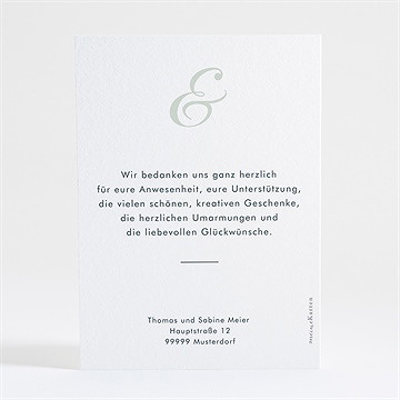 Dankeskarte Hochzeit silberne skizze - silber - Vue 4