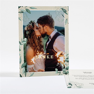 Dankeskarte Hochzeit intime blätterwelt - gold