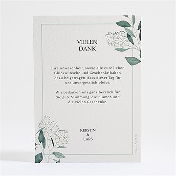 Dankeskarte Hochzeit intime blätterwelt - gold - Vue 4