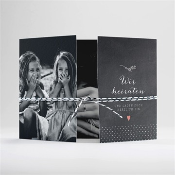 Hochzeitseinladung retro ausgefallen -doppelklapp