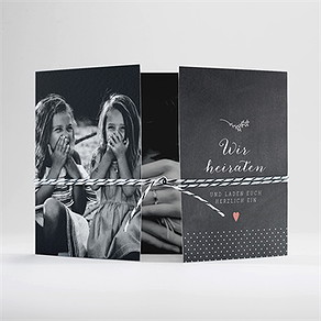 Hochzeitseinladung retro ausgefallen -doppelklapp