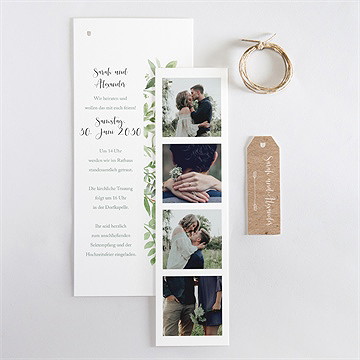 Hochzeitseinladung blättertanz - dreiteilig - Vue 4