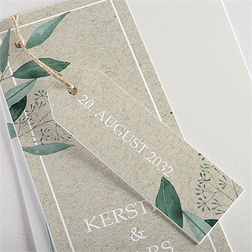 Hochzeitseinladung intime blätterwelt - dreiteili - Vue 2