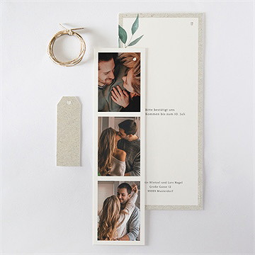 Hochzeitseinladung intime blätterwelt - dreiteili - Vue 5