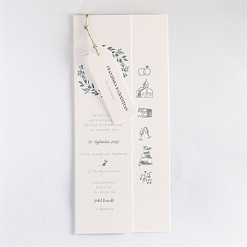 Hochzeitseinladung Schöner Glanz - Dreiteilig - Vue 3