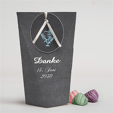 Geschenkbox Kommunion Weizenähren Blau - Schachtel