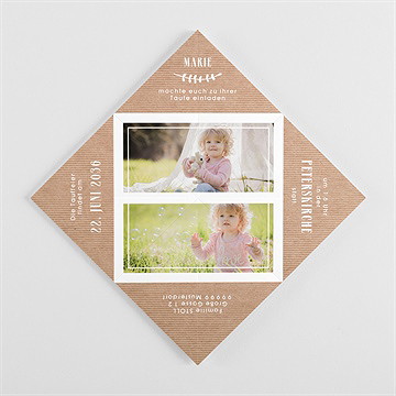 Einladung Taufe foto auf kraftpapier - Vue 3