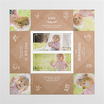 Einladung Taufe foto auf kraftpapier - Vue 4