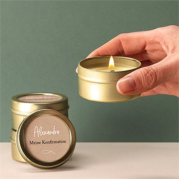 Kerze Konfirmation ichtus auf kraftpapier - Vue 2