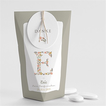 Geschenkbox Konfirmation Blumige Initiale - Schachtel