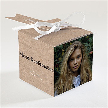 Geschenkbox Konfirmation Ichtus Auf Kraftpapier - Vue 2