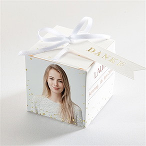 Geschenkbox Konfirmation goldener ichthus - gold