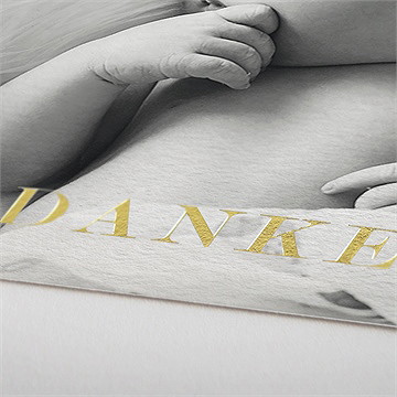 Dankeskarte Geburt entdeckung in pastell - gold - Vue 2