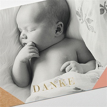 Dankeskarte Geburt entdeckung in pastell - gold - Vue 3