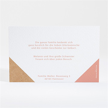 Dankeskarte Geburt entdeckung in pastell - gold - Vue 4