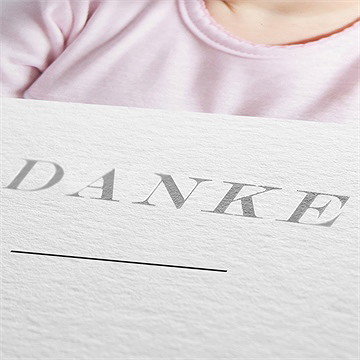 Dankeskarte Geburt edel & schlicht - silber - Vue 2