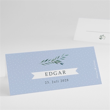 Tischkarte Kommunion zartes blau