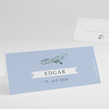 Tischkarte Kommunion zartes blau