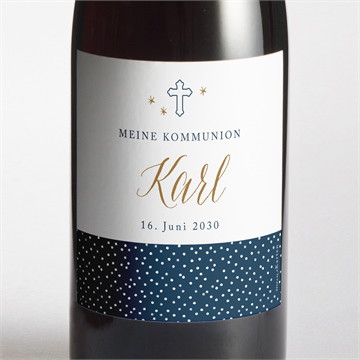 Flaschenetikett Kommunion sternenhimmel