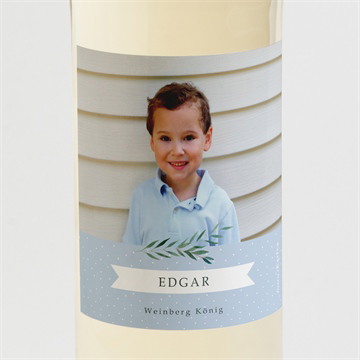 Flaschenetikett Kommunion zartes blau