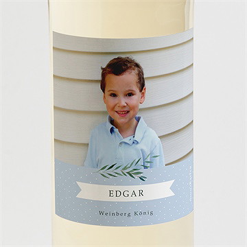 Flaschenetikett Kommunion Zartes Blau