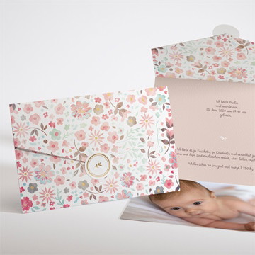 Geburtskarte blumig frisch - umschlag