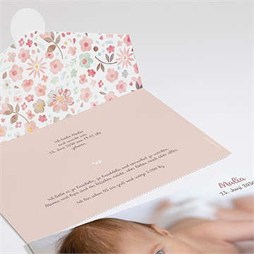 Geburtskarte Blumig Frisch - Umschlag - Vue 2