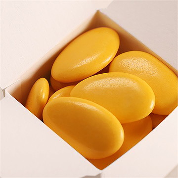 Zuckermandeln Schokodragees Safrangelb Konfi