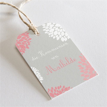 Geschenkanhänger Kommunion Taube mit blumen - magnet