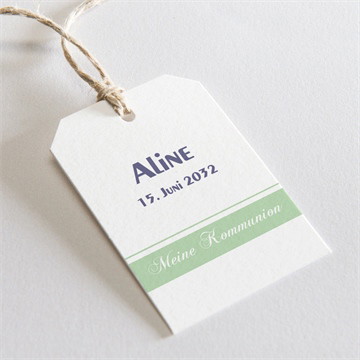Geschenkanhänger Kommunion grüner kommunionsgruß