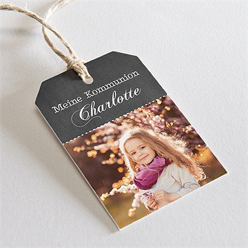 Geschenkanhänger Kommunion Rosa Taube