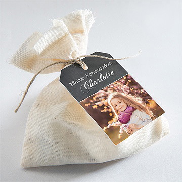 Geschenkanhänger Kommunion Rosa Taube - Vue 2