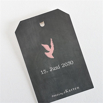 Geschenkanhänger Kommunion Rosa Taube - Vue 3