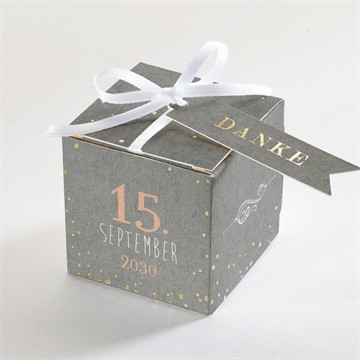 Geschenkbox - Würfel mit Vergoldung