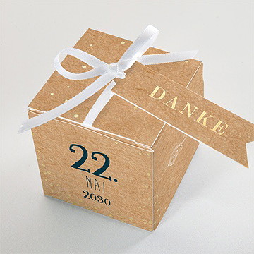 Geschenkbox Kommunion kraftpapierillustration - gold - Vue 4