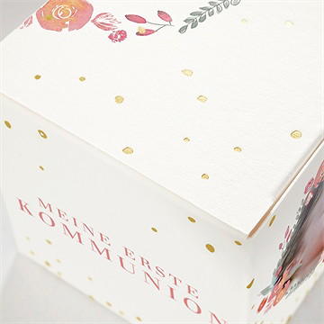 Geschenkbox Kommunion aquarellkranz - gold - Vue 2