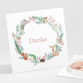 Dankeskarte Geburt tanz der waldtiere