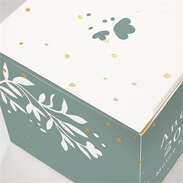 Geschenkbox Kommunion smaragdprägung - gold - Vue 2