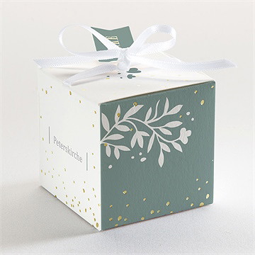 Geschenkbox Kommunion smaragdprägung - gold - Vue 3