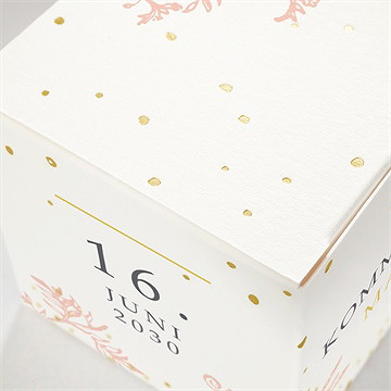 Geschenkbox Kommunion pflanzendrucke - gold - Vue 2