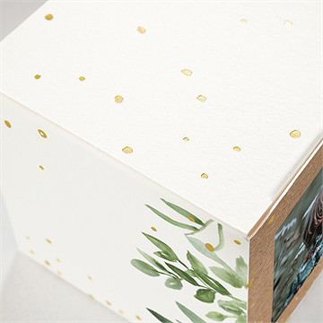 Geschenkbox Kommunion pflanzenillustration - gold - Vue 2