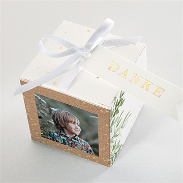 Geschenkbox Kommunion pflanzenillustration - gold - Vue 4