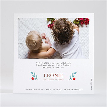 Geburtskarte Klatschmohn - Gold - vue 4