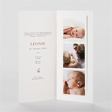 Geburtskarte klatschmohn - fotostreifen - Vue 2