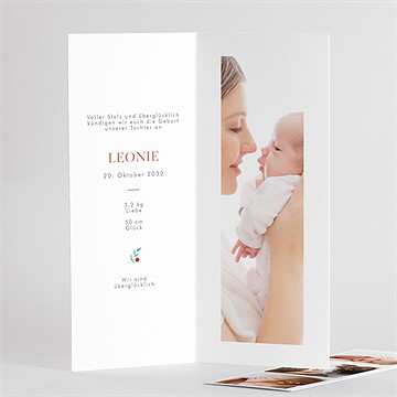 Geburtskarte klatschmohn - fotostreifen - vue 3