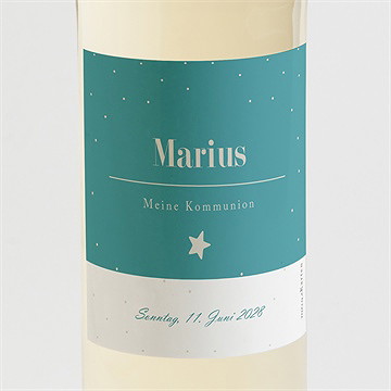 Flaschenetikett Kommunion Silberner Stern