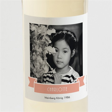 Flaschenetikett Kommunion fotoblock einladung