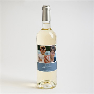 Flaschenetikett Kommunion Vergiss Mich Nicht - Blau - Vue 2